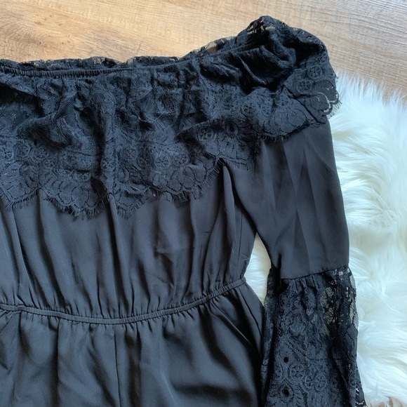 BB Dakota Black Lace Romper - Picture 7 of 8